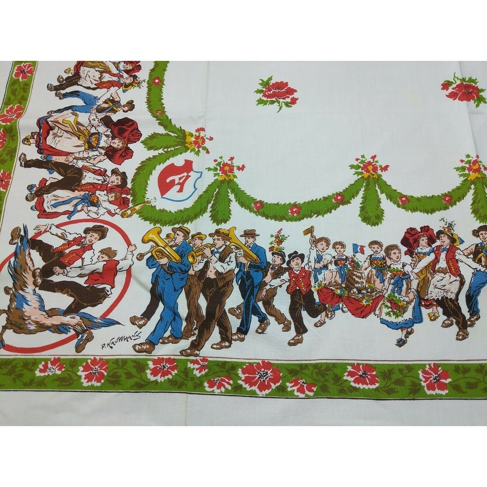 Linen Tablecloth & Napkins French‎ Country Toile Traditional Folk P Kaufman VTG